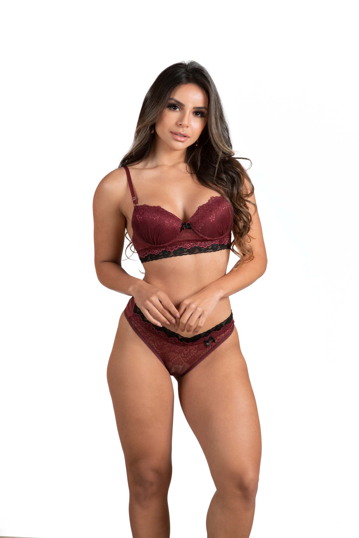 Conjunto de lingerie bicolor em cores sortidas – Doce Malícia