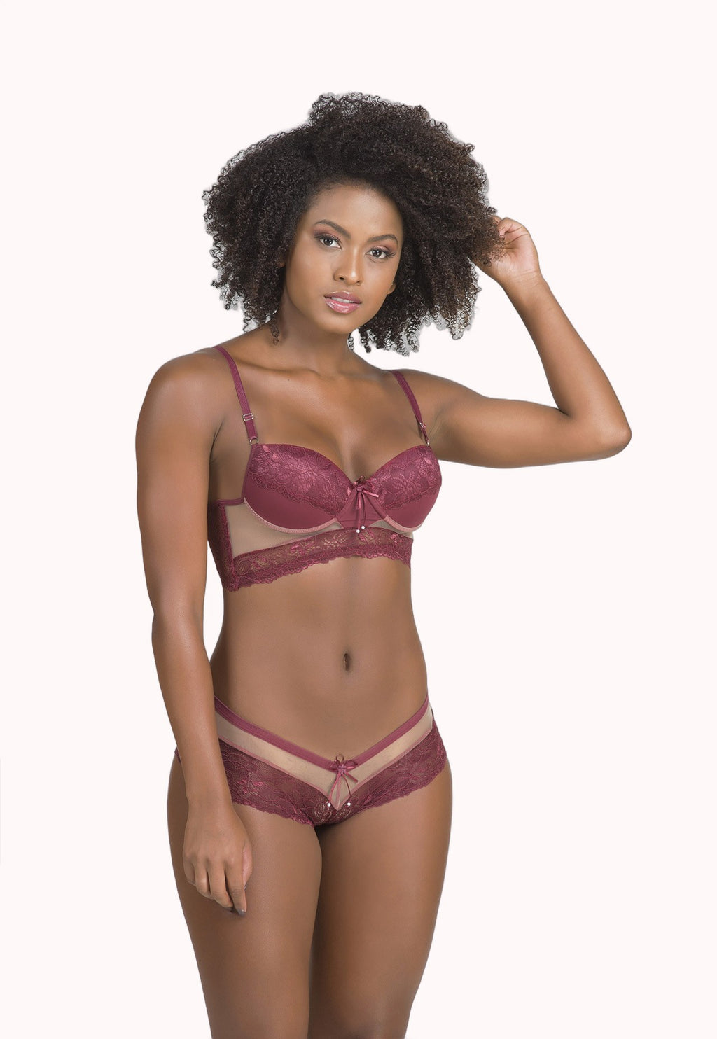Conjunto de lingerie com tule – Doce Malícia