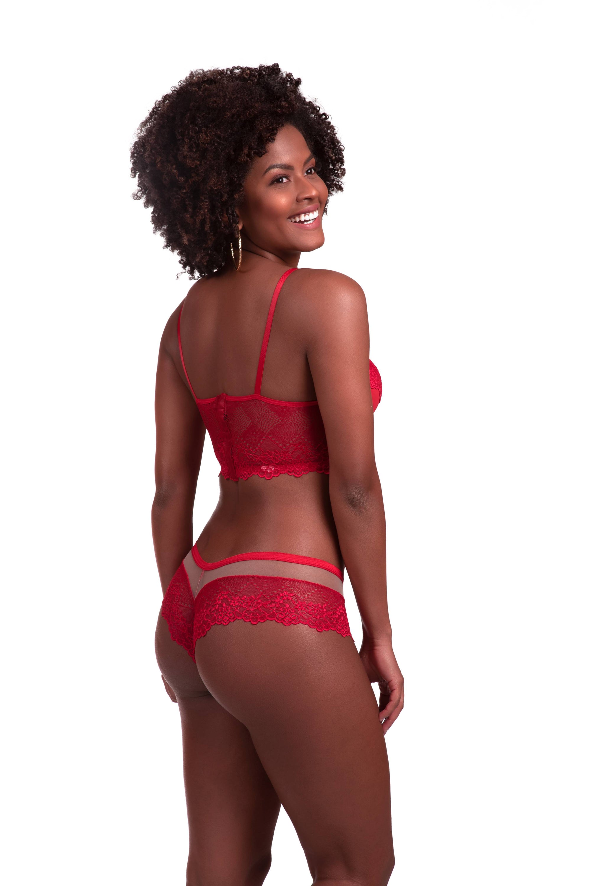 Conjunto de lingerie com tule em cores sortidas – Doce Malícia
