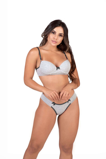 Conjunto de lingerie em algodão em cores sortidas – Doce Malícia