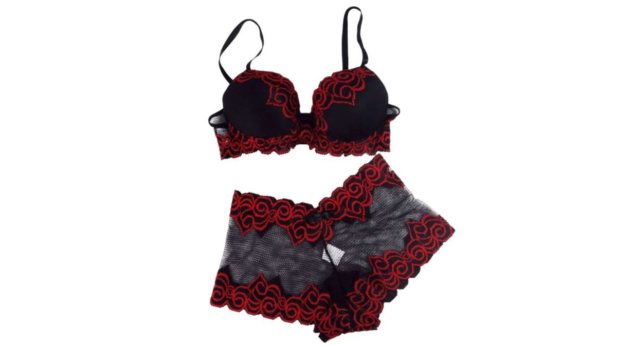 Conjunto de lingerie em renda em cores sortidas – Doce Malícia