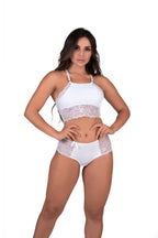 Conjunto de lingerie em renda em amarelo – Doce Malícia