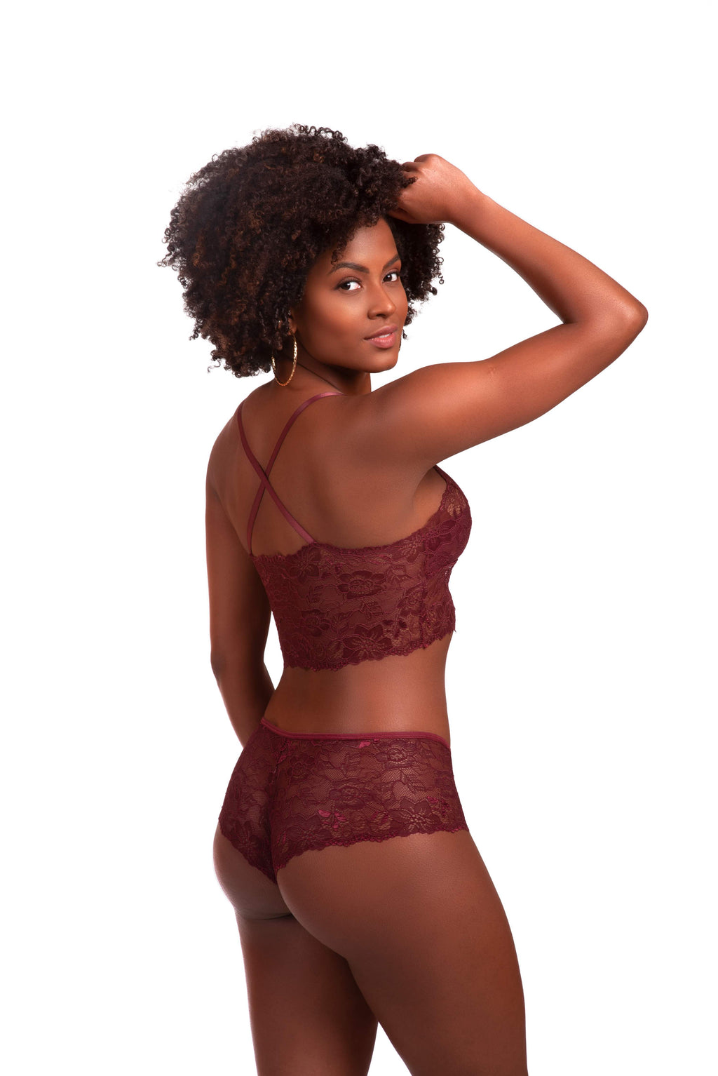 Conjunto de lingerie em renda em amarelo – Doce Malícia