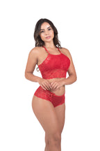 Conjunto de lingerie em renda em amarelo – Doce Malícia