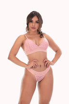 Conjunto de lingerie sensual com fio duplo – Doce Malícia