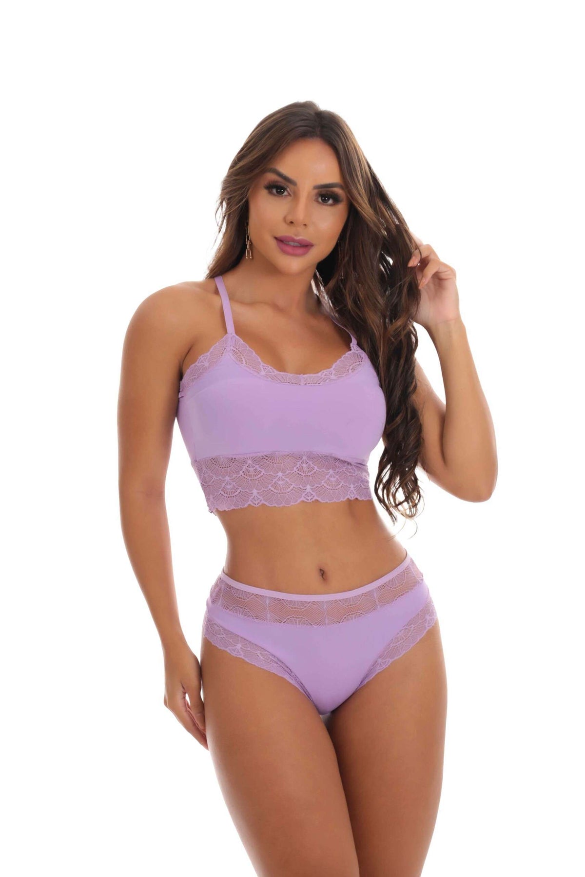 Conjunto em Microfibra com Bojo Embutido em Branco – Doce Malícia