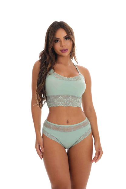 Conjunto em Microfibra com Bojo Embutido em Branco – Doce Malícia
