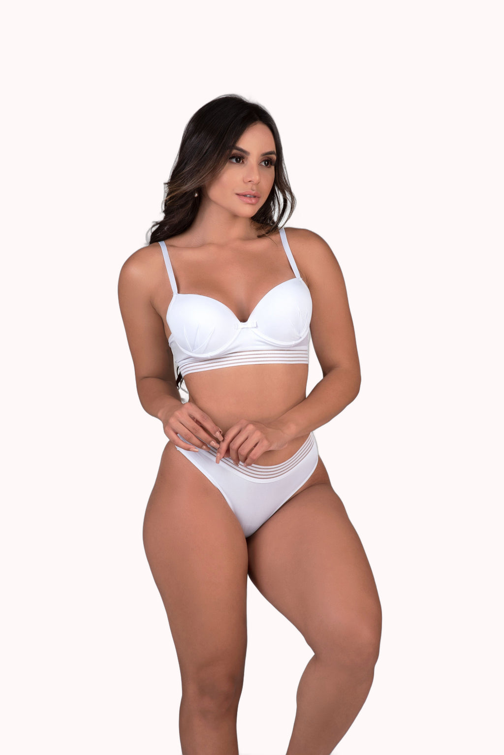 Conjunto em microfibra com elástico bordado – Doce Malícia