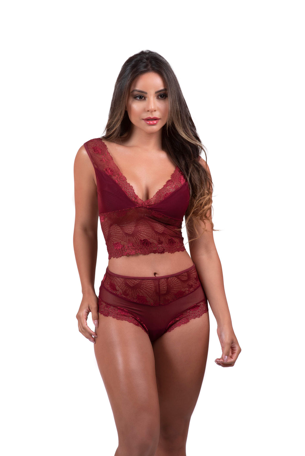 Conjunto em tule e renda em cores sortidas – Doce Malícia