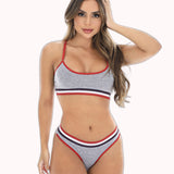 Conjunto nadador com elástico colorido – Doce Malícia