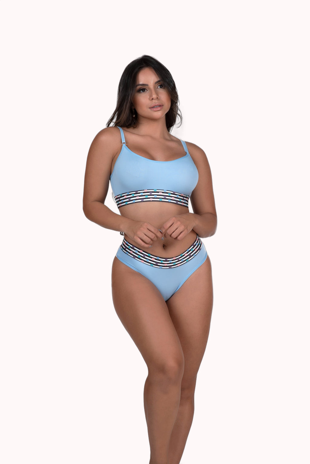 Conjunto sem bojo com elástico estampado – Doce Malícia