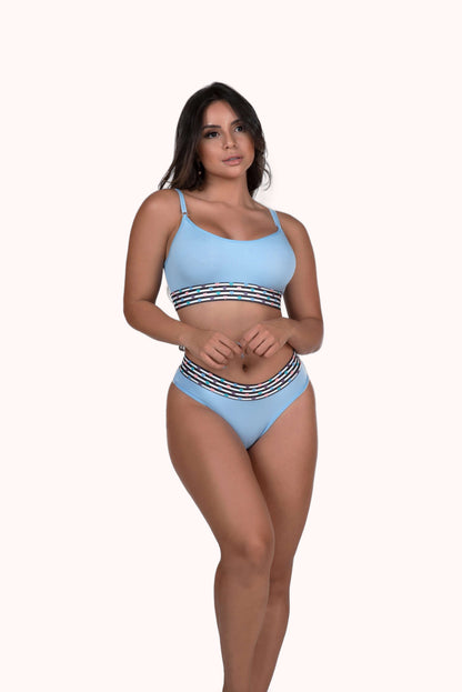 Conjunto sem bojo com elástico estampado – Doce Malícia