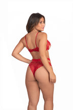 Conjunto sexy em renda em Branco – Doce Malícia