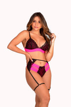 Conjunto sensual com cinta liga – Doce Malícia