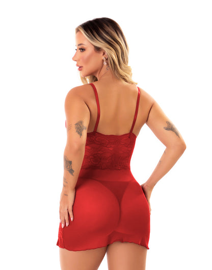 Camisola Tule e Renda Sensual em Branco – Doce Malícia