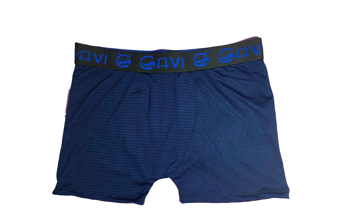 Cueca Boxer Risca Giz em azul-Marinho – Doce Malícia