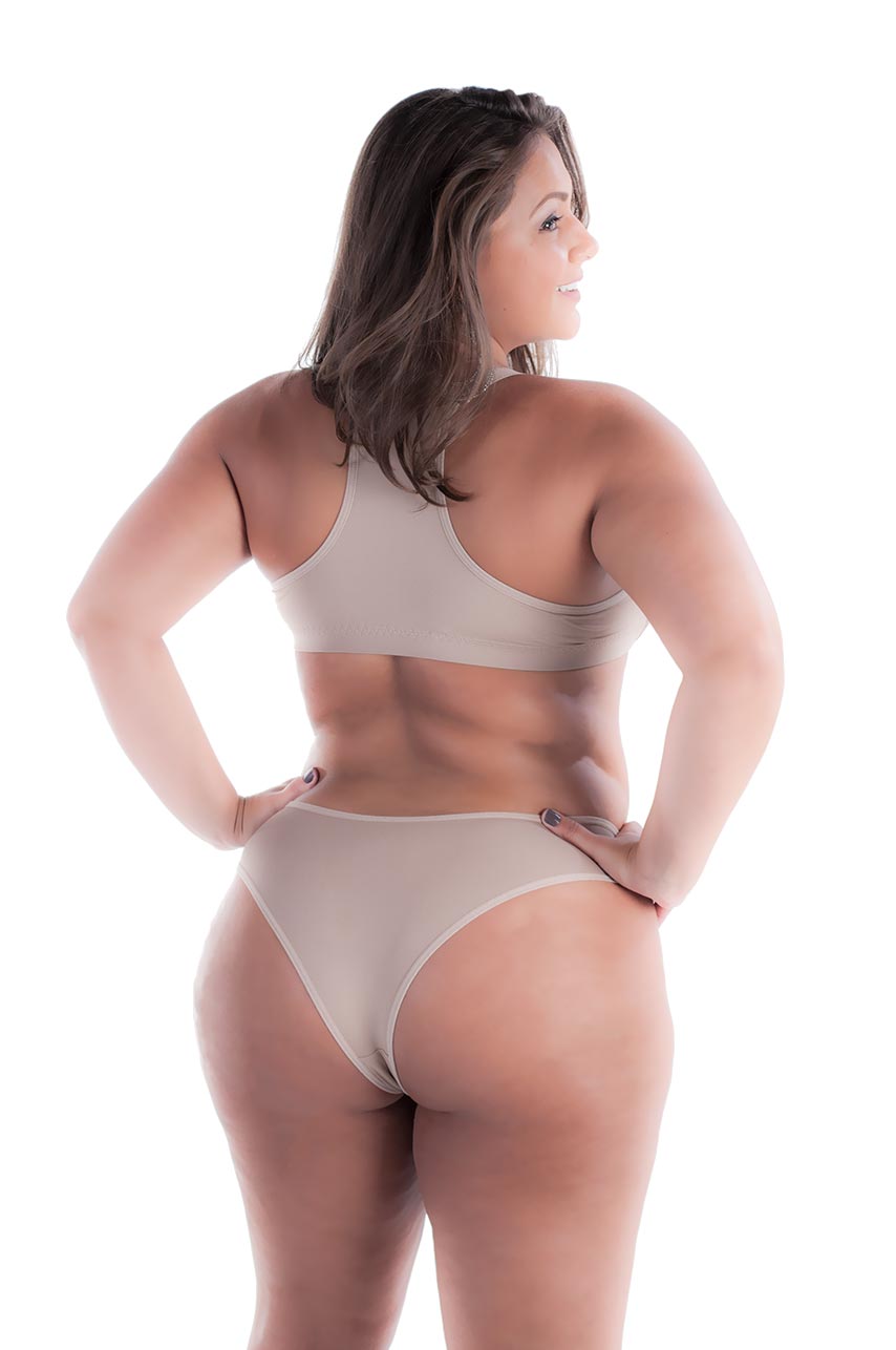 Conjunto nadador plus size em microfibra em Branco – Doce Malícia