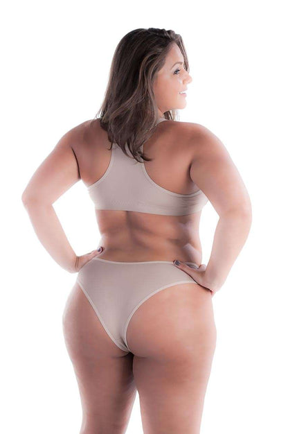 Conjunto nadador plus size em microfibra em Branco – Doce Malícia