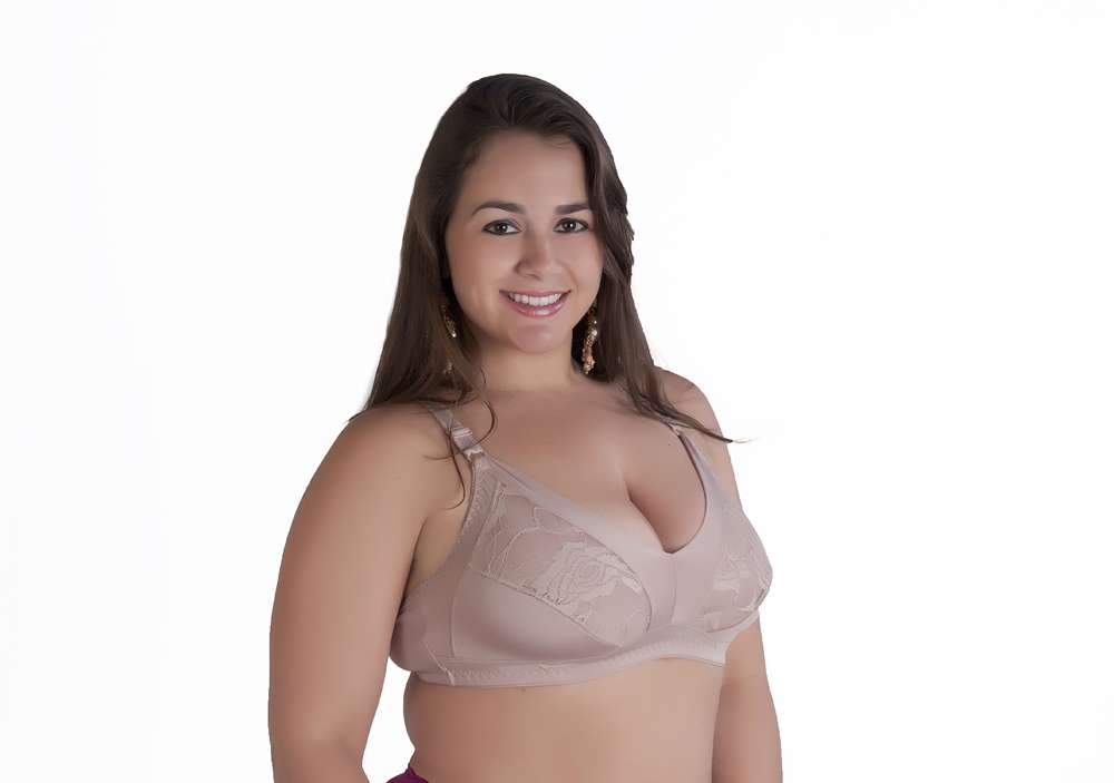 Sutiã plus size reforçado em microfibra em azul-Marinho – Doce Malícia