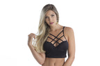 Topper em microfibra com strappy em azul – Doce Malícia