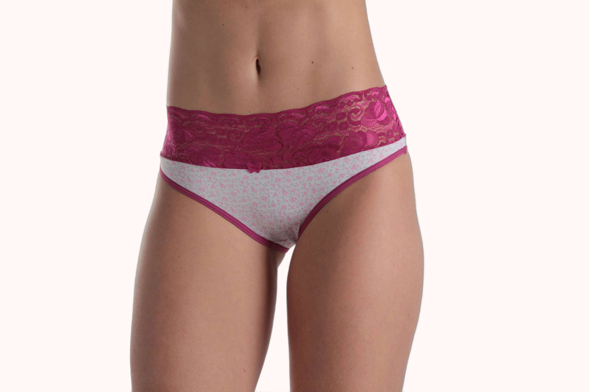 Calcinha estampada com renda – Doce Malícia