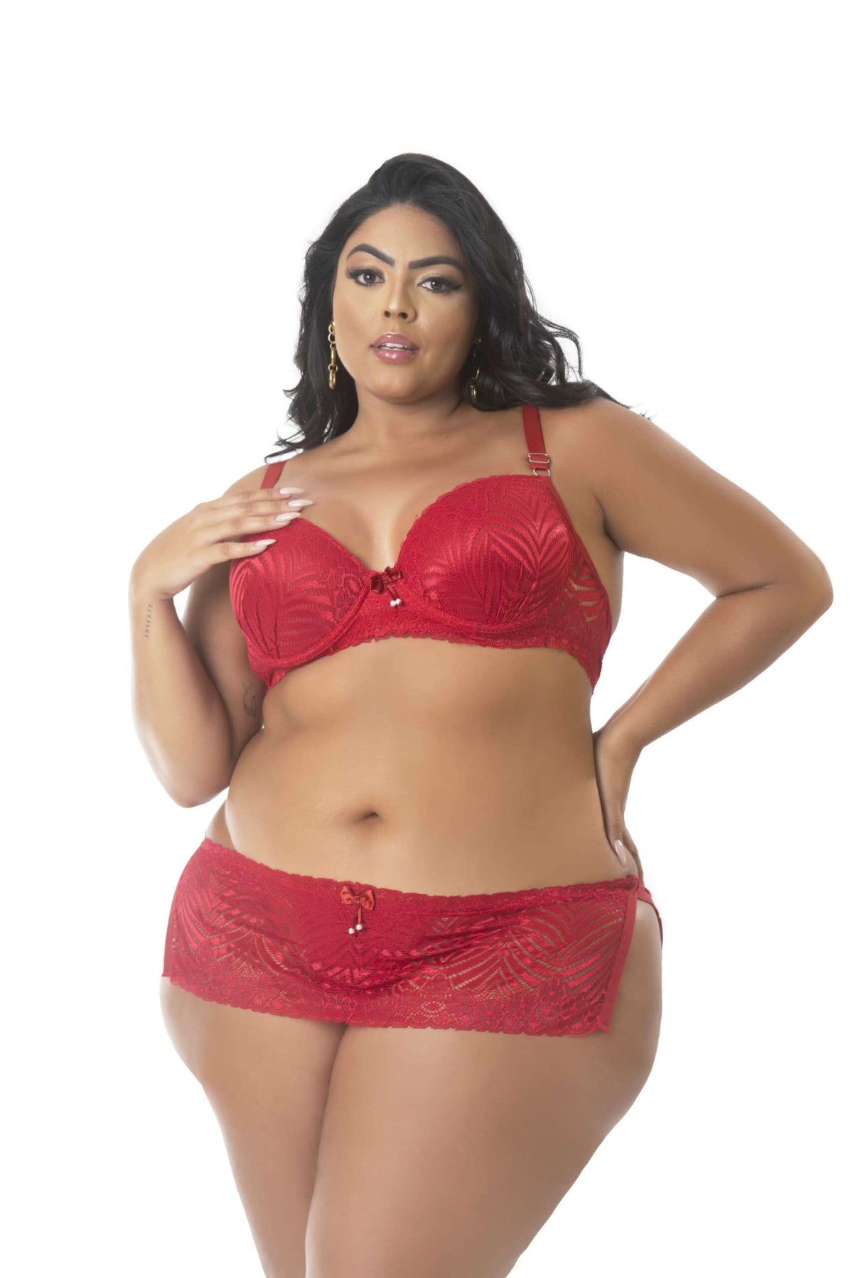 Conjunto de Lingerie Plus Size em Branco – Doce Malícia