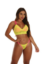 Lingerie em Neon com Tiras em Amarelo Neon – Doce Malícia