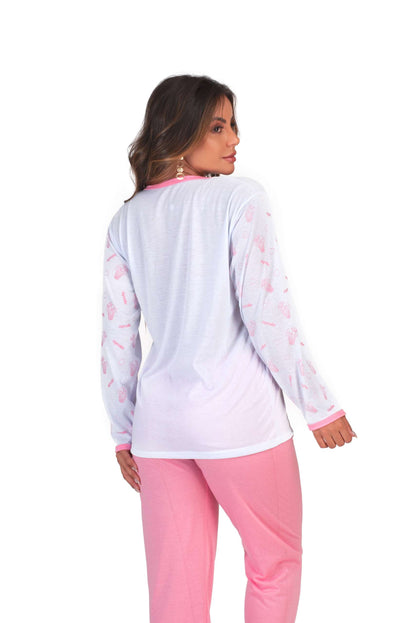 Pijama Feminino Longo em cores sortidas – Doce Malícia