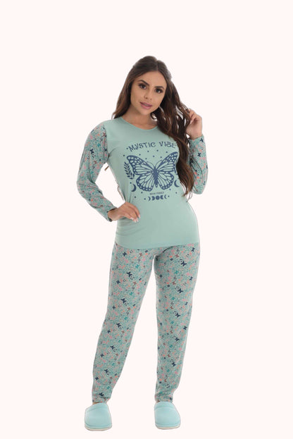 Pijama Longo Feminino em Suede Lily Teos – Doce Malícia