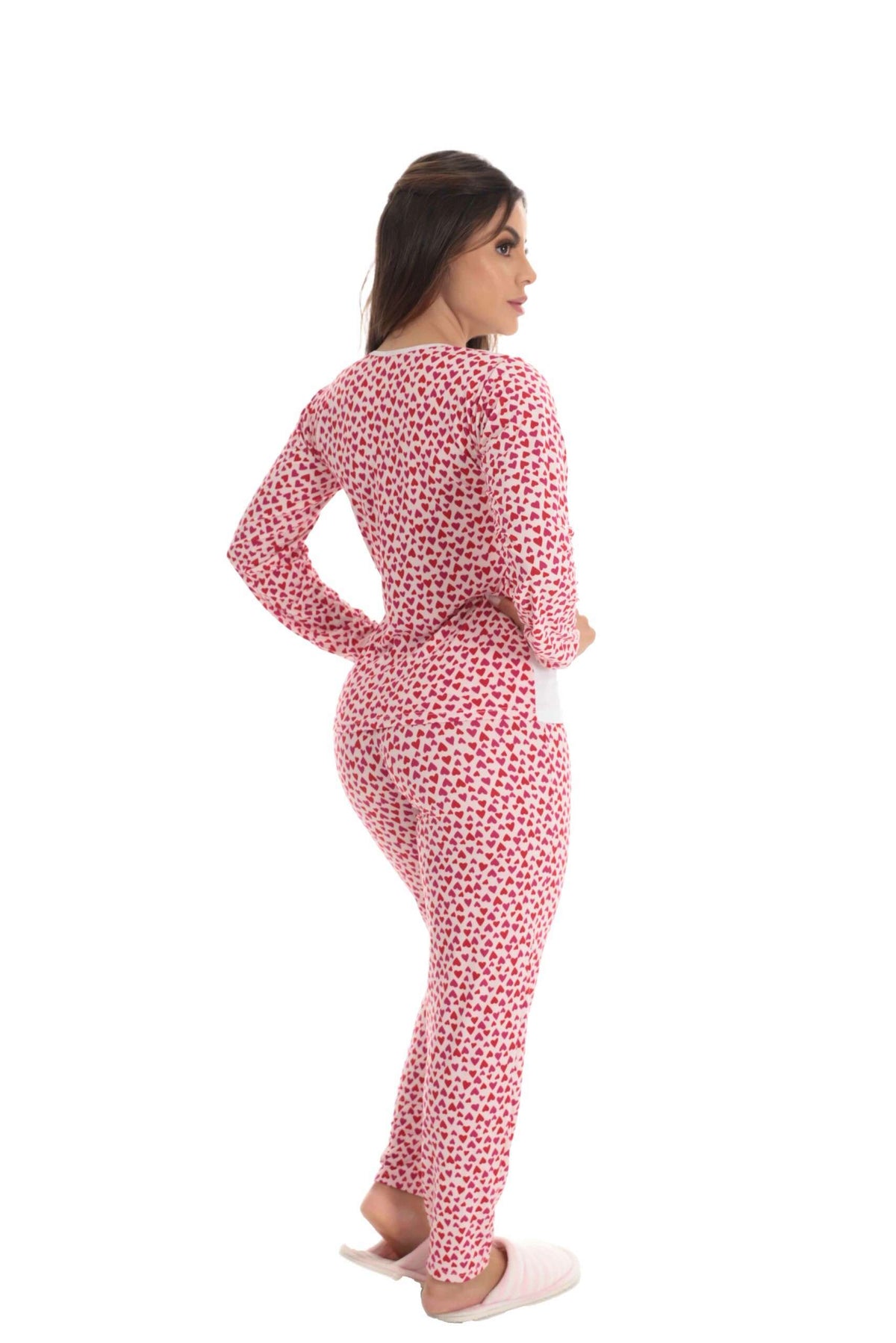 Pijama Longo Feminino em suede em azul claro – Doce Malícia