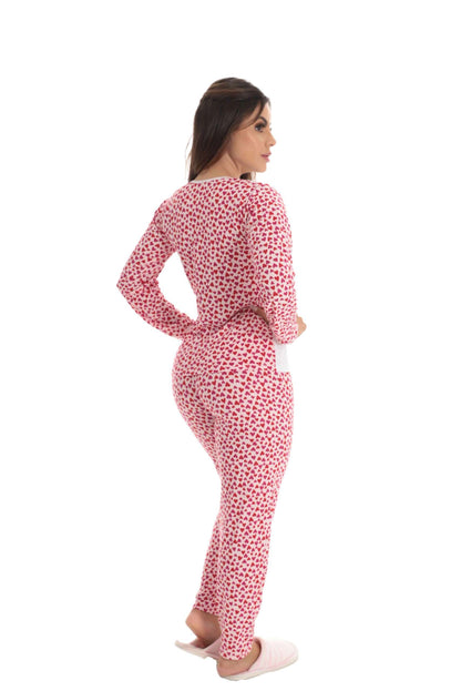 Pijama Longo Feminino em suede em azul claro – Doce Malícia