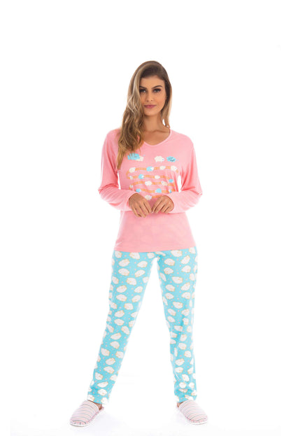 Pijama charmoso estampado em estampas variadas – Doce Malícia