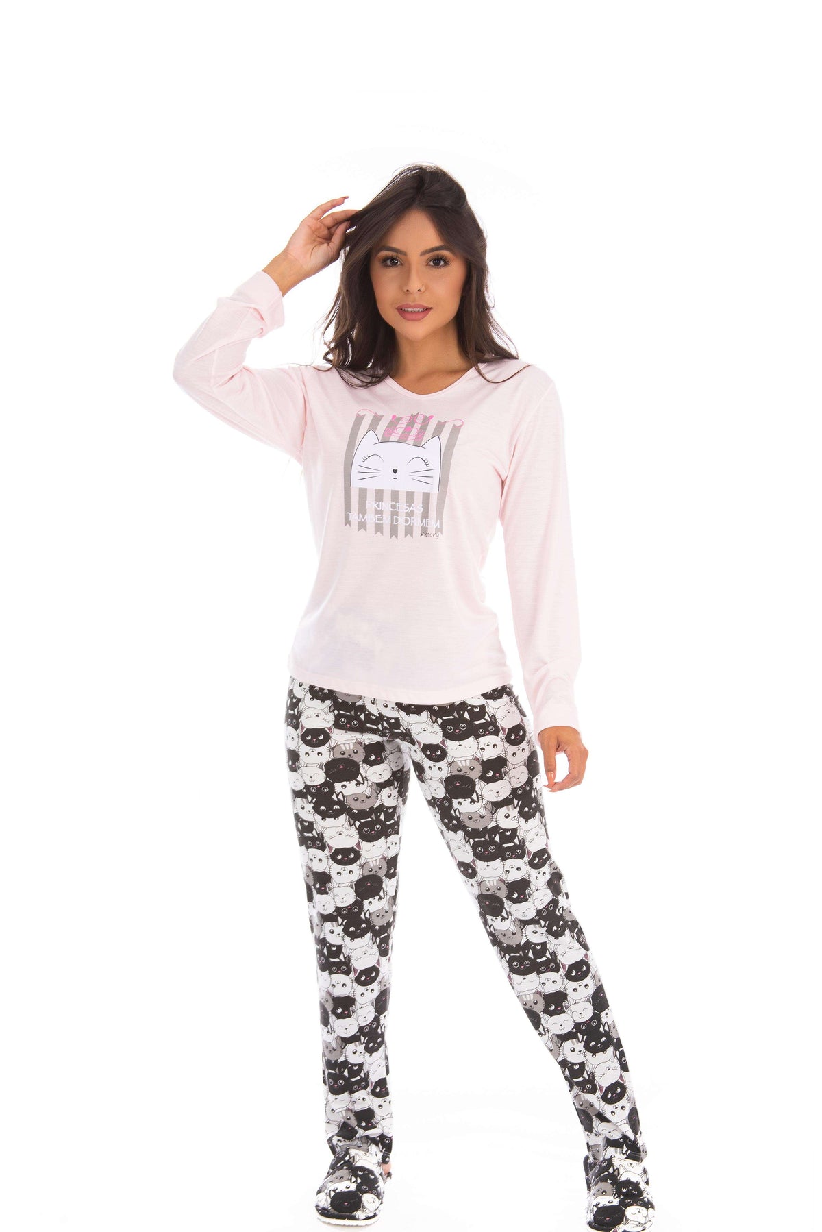 Pijama charmoso estampado em estampas variadas – Doce Malícia