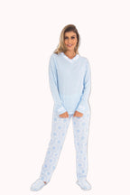 Pijama com calça estampada e detalhe em renda – Doce Malícia