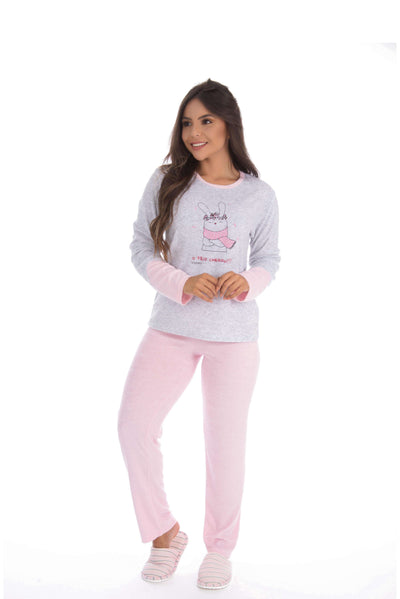 Pijama em plush com estampa em estampas variadas – Doce Malícia