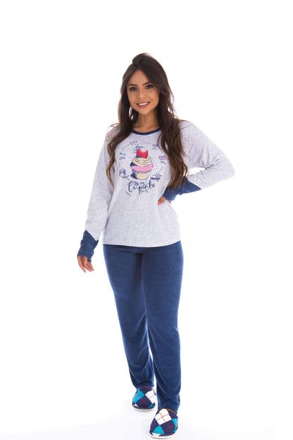 Pijama em plush com estampa em estampas variadas – Doce Malícia