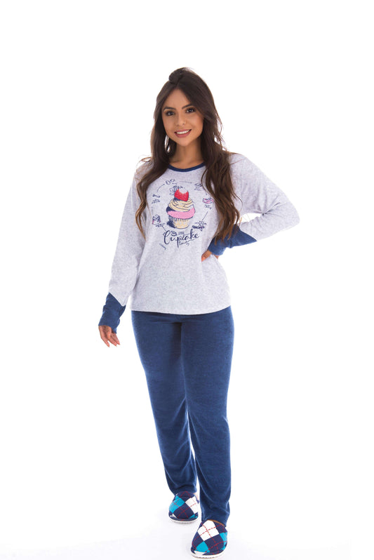 Pijama em plush com estampa em estampas variadas – Doce Malícia