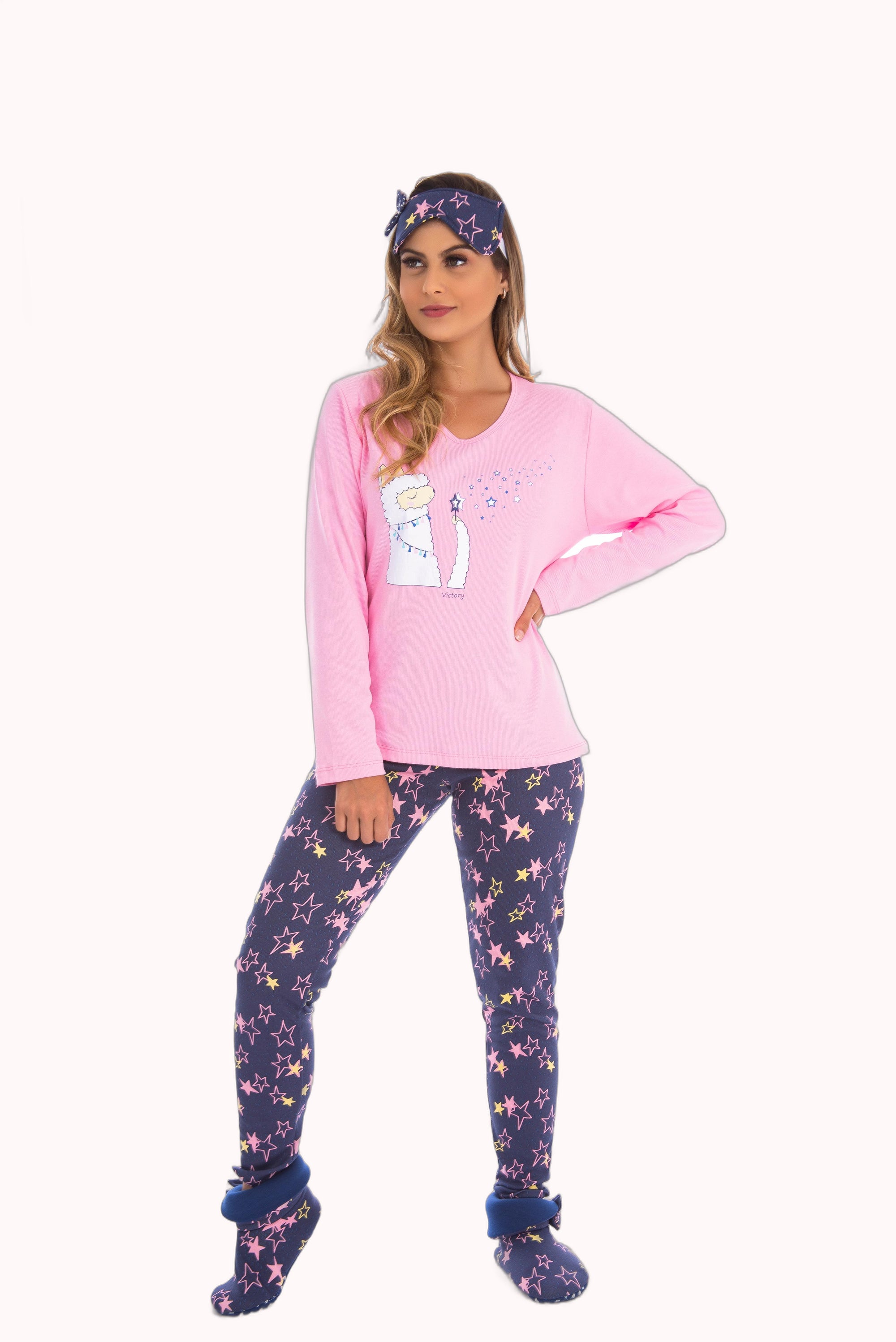 Pijama estampado manga longa – Doce Malícia