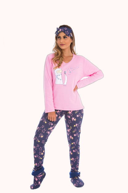 Pijama estampado manga longa – Doce Malícia