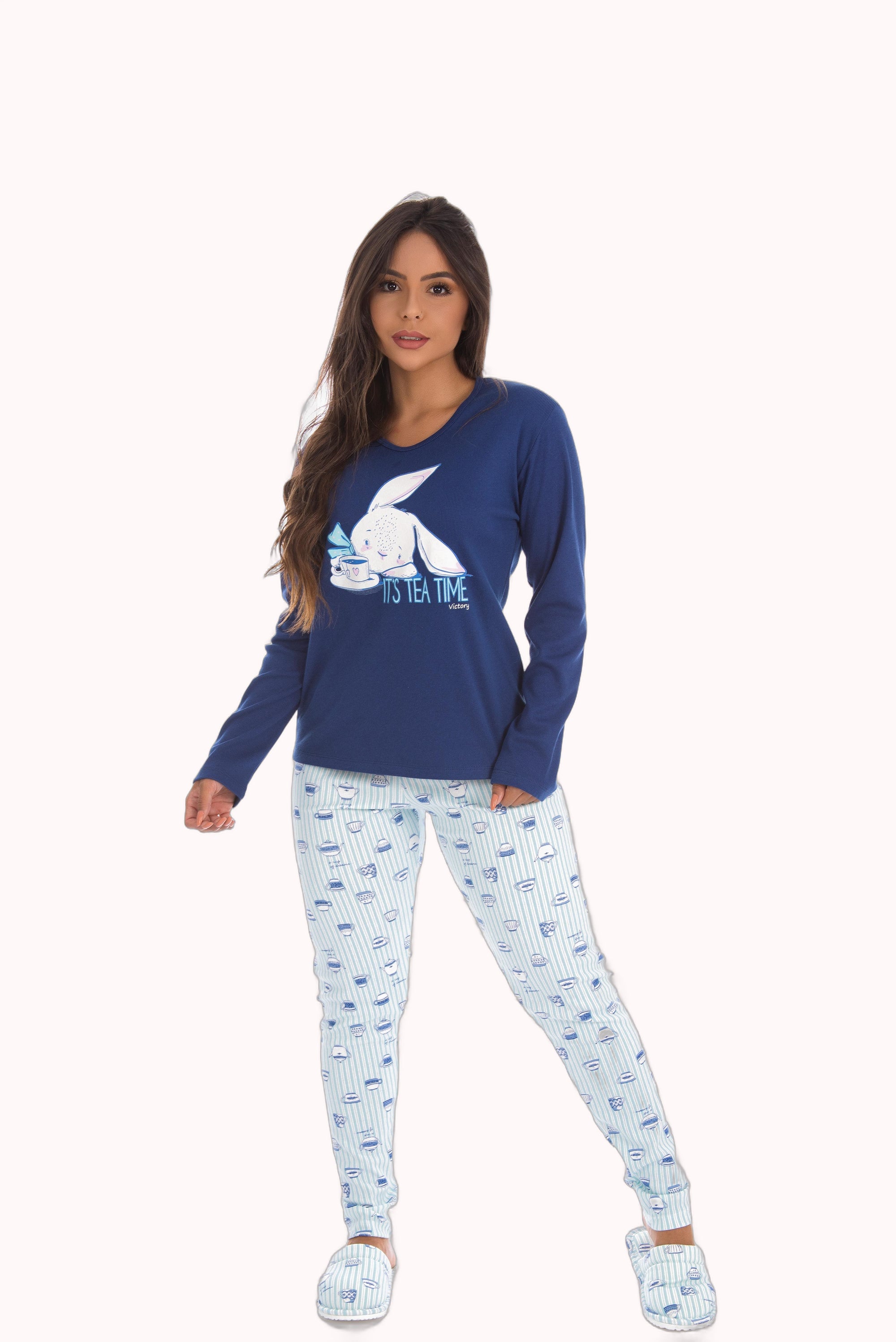 Pijama estampado manga longa – Doce Malícia
