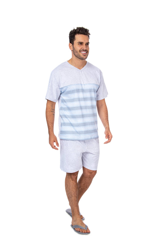 Pijama masculino Manga Curta Top em Branco – Doce Malícia