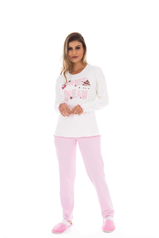 Pijama peluciado dengoso em estampa variada – Doce Malícia