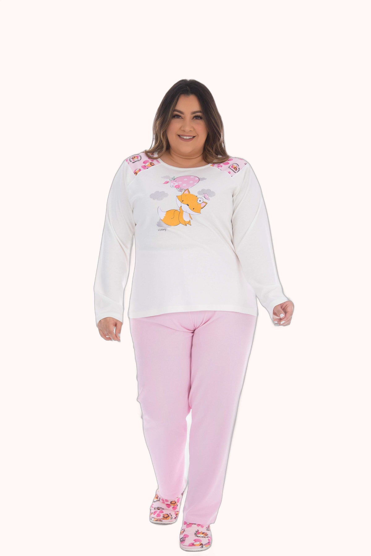 Pijama plus size com blusa estampada – Doce Malícia