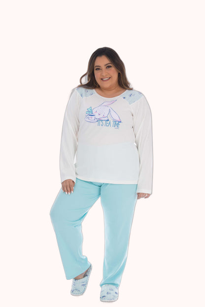 Pijama plus size com blusa estampada – Doce Malícia