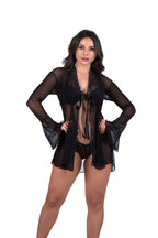 Robe sensual em tule em Branco – Doce Malícia