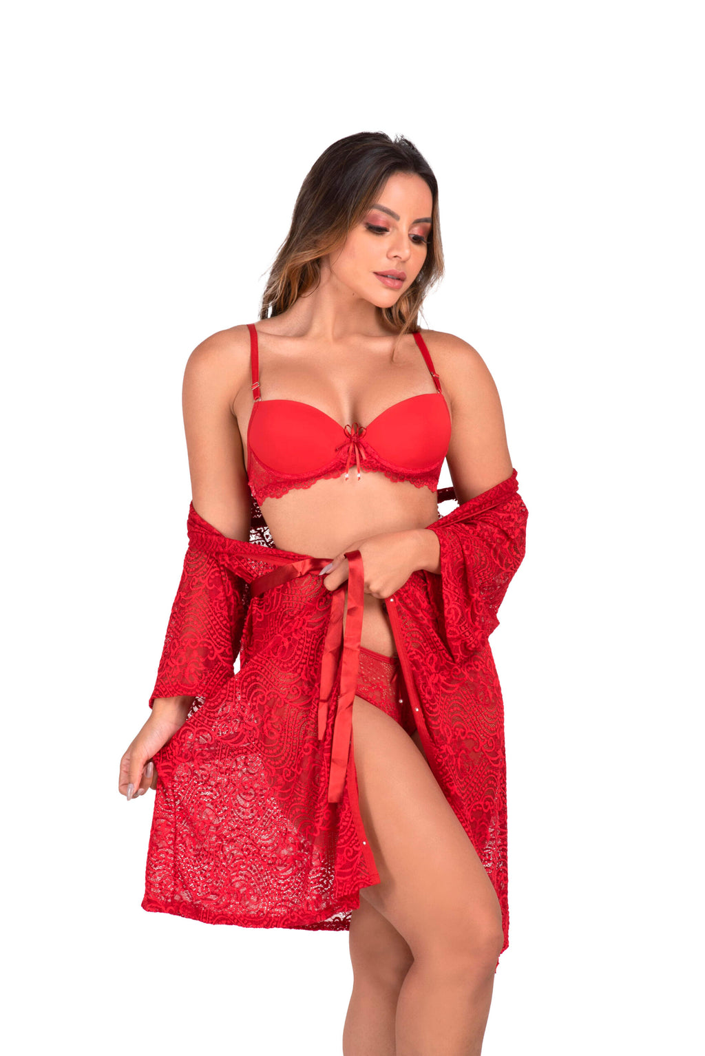 Robe de renda vazada em Branco – Doce Malícia