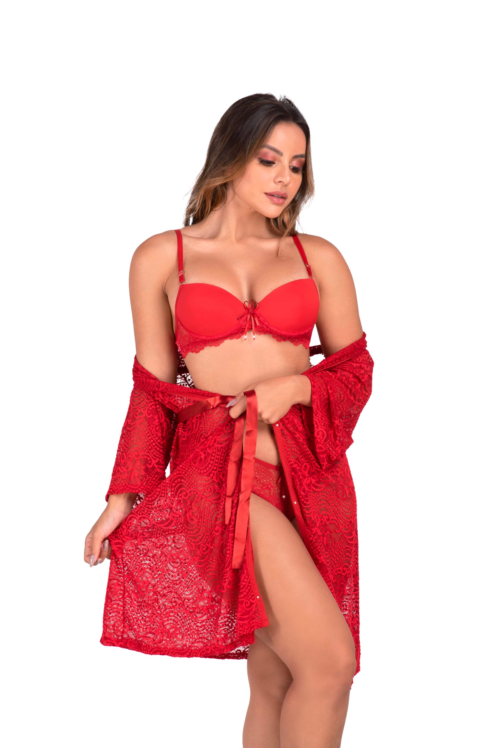 Robe de renda vazada em Branco – Doce Malícia