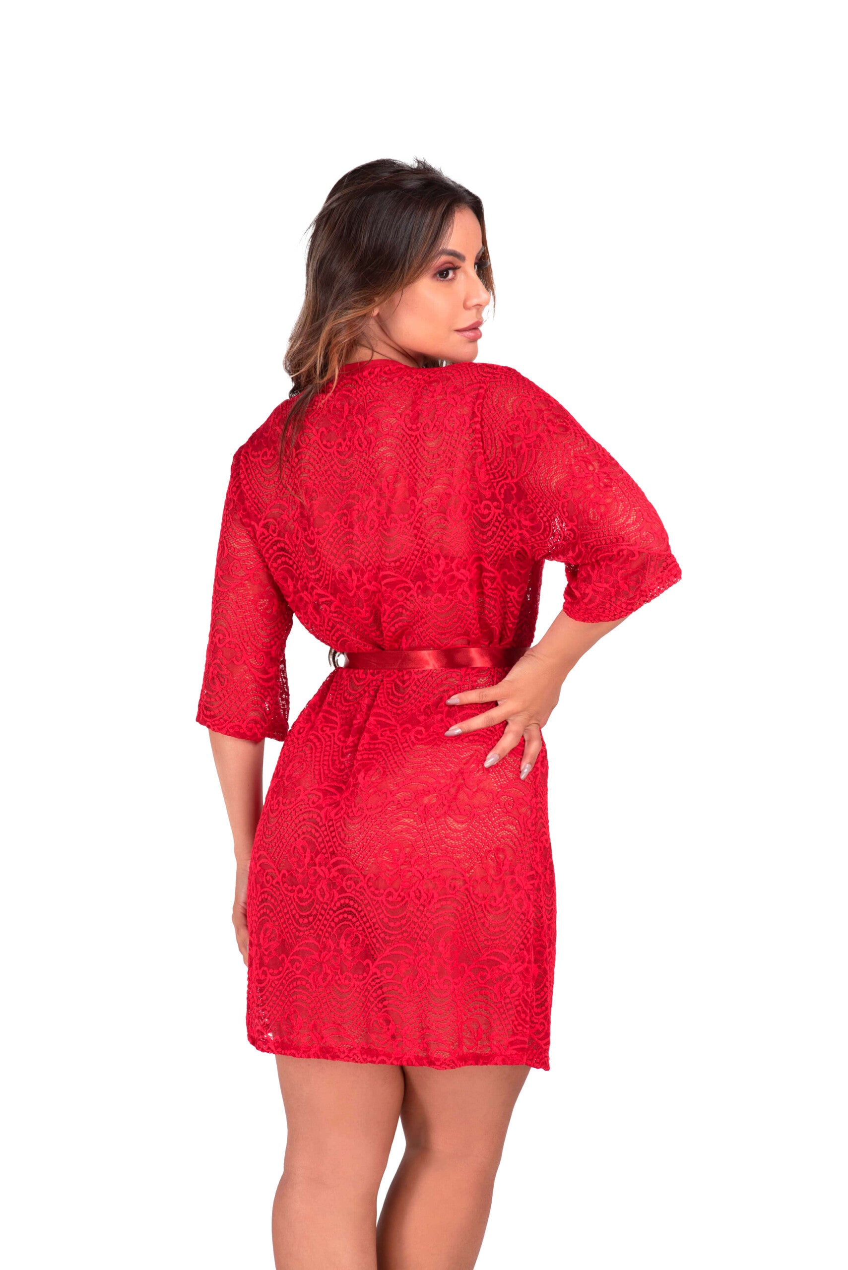Robe de renda vazada em Branco – Doce Malícia