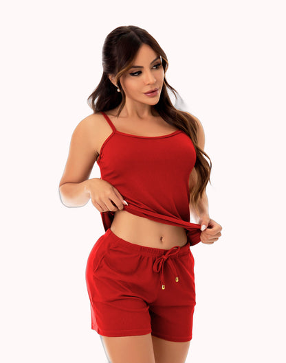 Short Doll Canelado com Bolso – Doce Malícia
