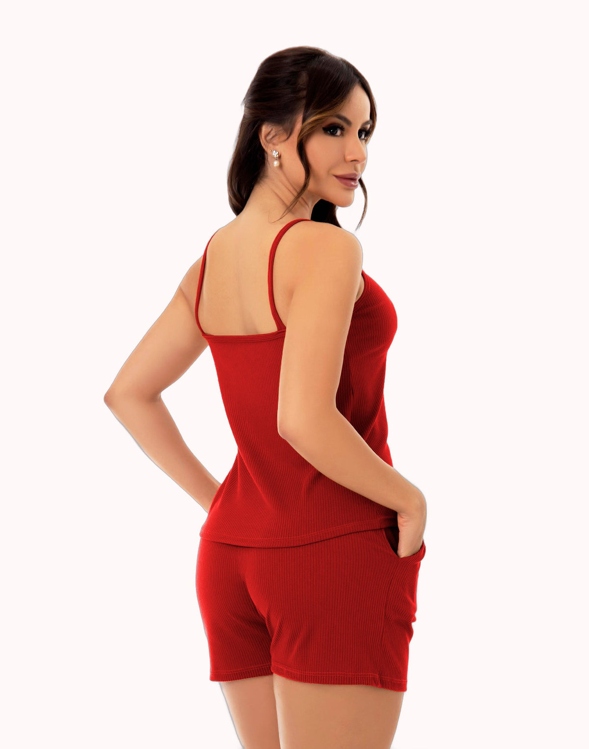 Short Doll Canelado com Bolso – Doce Malícia